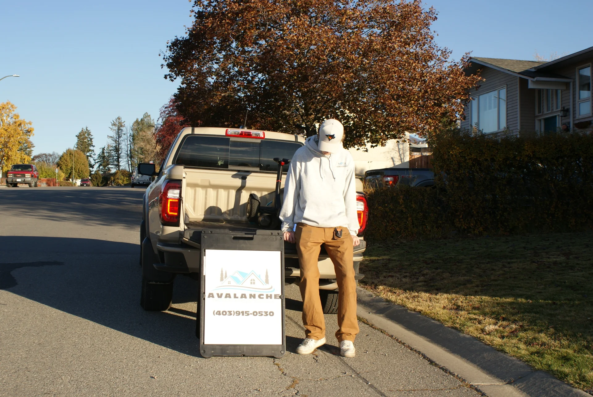 Avalanche team preparing a property for winter service